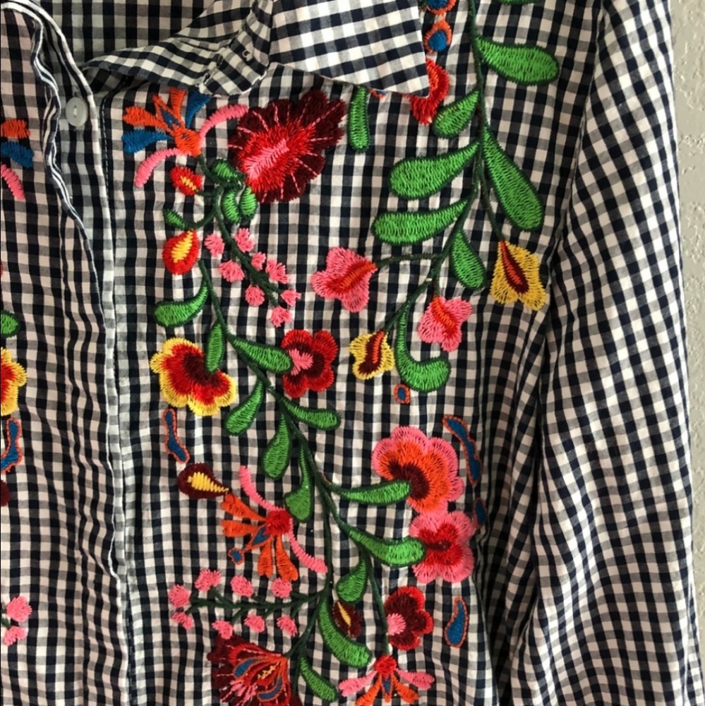 Gibson Latimer Embroidered Blouse Sz S - Picture 2 of 7